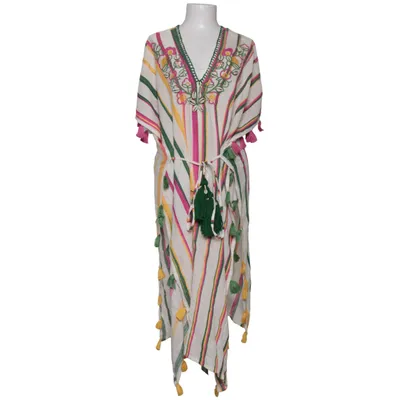 Kaftan (Vit, Flerfärgad) från Miss June Bomull