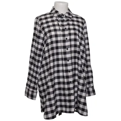 Flannel shirt (Black, White) from DeFacto Woman Cotton, Polyester