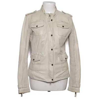 Leather jacket (Beige) from Jofama Cotton, Leather, Polyester