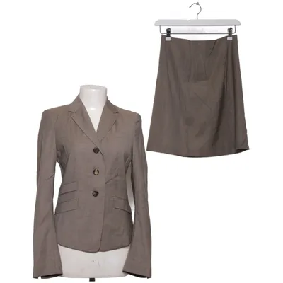 Jakkesæt med nederdel (Brun) fra René Lezard Acetat, Elastan, Polyester, Viscose, Uld
