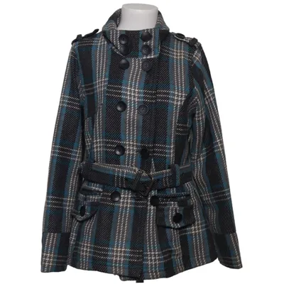Coat (Blue, Gray, White) from Okay Polyester, Wool