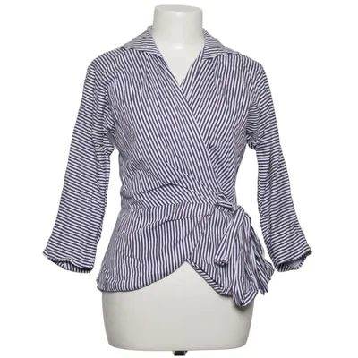 Wickelbluse (Blau, Weiß) von The Shirt Company Baumwolle, Elasthan