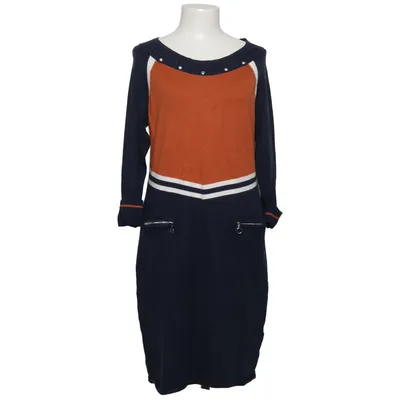 Jurk (Blauw, Oranje, Wit) van Christine Laure Polyamide, Polyester, Viscose