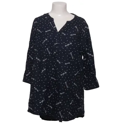 Blouse (Blauw, Wit) van Gina Linnen, Viscose
