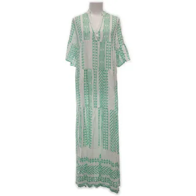 Jurk (Groen, Wit, Meerkleurig) van New Collection Viscose
