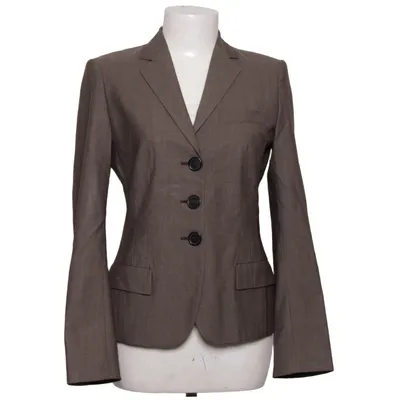 Blazer (Brown) from René Lezard Acetate, Elastane, Polyamide, Polyester, Wool