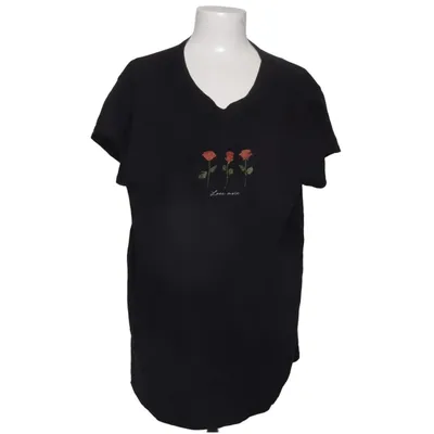 T-shirt (Black) from New Look Curves Cotton