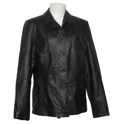 Läderjacka (Svart) från Auluna Leather Company Skinn, Polyester