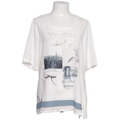 T-shirt (White, Multicolored) from Body Needs Cotton, Polyester