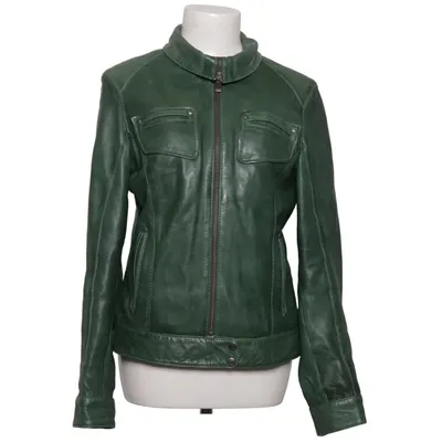 Läderjacka (Grön) från Oakwood Acetat, Skinn, Kaninpäls, Viskos