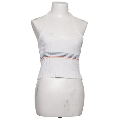 Halter neck top (White, Multicolored) from Flashlights Acrylic, Cotton