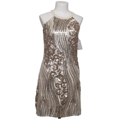 Cocktailklänning (Beige, Guldfärgad) från Little Mistress Elastan, Polyester