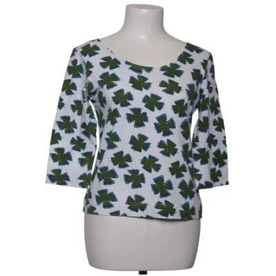 Långärmad t-shirt (Vit, Grön) från ART Bomull, Elastan