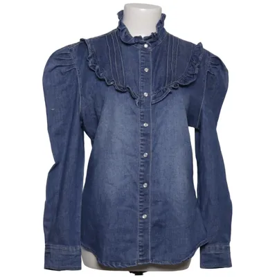 Denim blouse (Blauw) van Estee Brown Katoen, Elastaan, Polyester