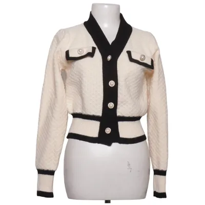 Cardigan (Hvid, Sort) fra Dazy Akryl, Polyamid, Polyester