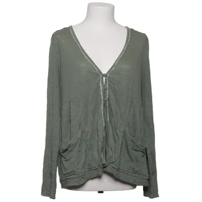 Cardigan cache-cœur (Vert) de Wrap Coton, Lin