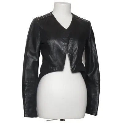 Läderjacka (Svart) från Please Bomull, Elastan, Skinn, Polyester