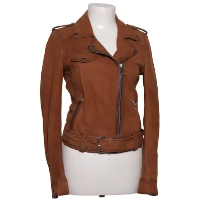 Biker jacket (Brown) from Oakwood Cotton, Leather, Polyester