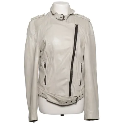 Bikerjakke (Beige) fra Muubaa Bomuld, Læder, Polyester