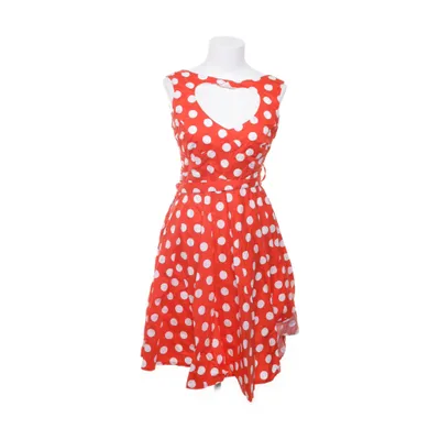 Halterneckklänning (Röd, Vit) från Hell Bunny Bomull, Elastan