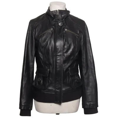 Läderjacka (Svart) från ESPRIT Collection Skinn, Polyester