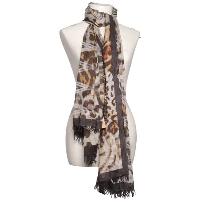 Shawl (Black, Brown, Gray) from Mala Alisha Cashmere, Modal