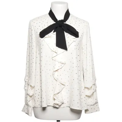 Sløjfebluse (Hvid, Sort, Guld) fra Zara Basic