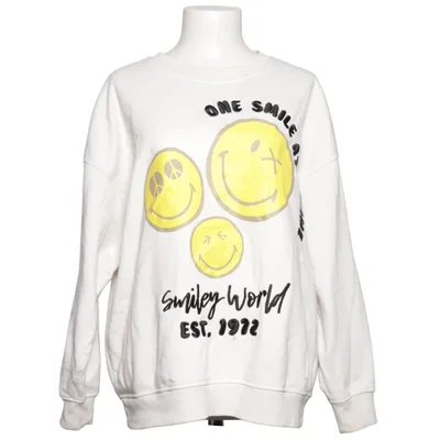 Sweatshirt (White, Yellow) from Smiley World Cotton, Polyester