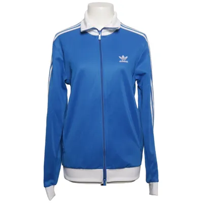 Veste de sport (Bleu, Blanc) de Adidas Coton, Élasthane, Polyester recyclé