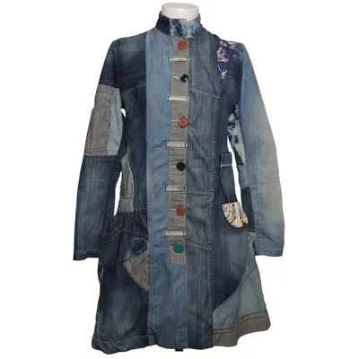 Coat (Blue, Multicolored) from Desigual Cotton, Polyester