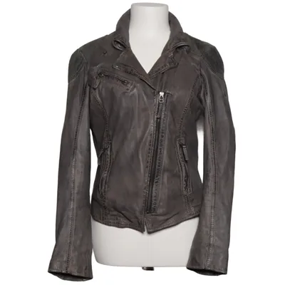 Bikerjacka (Grå) från Gipsy Bomull, Skinn, Polyester