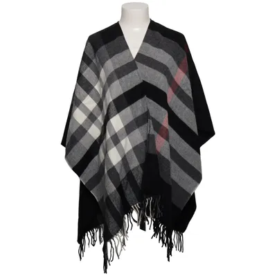 Poncho (Svart, Grå, Röd) från Fraas