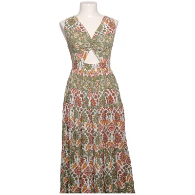 Maxikleid (Weiß, Grün, Orange) von Crep Viskose