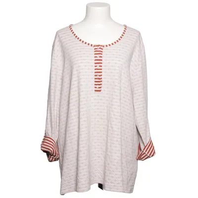 Henley shirt (White, Red) from Pure by Ulla Popken Cotton