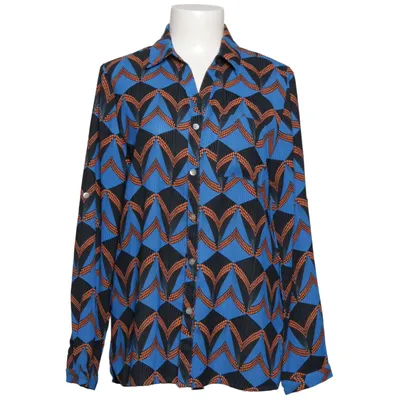 Blouse (Blue, Black, Orange) from Sarah John Viscose