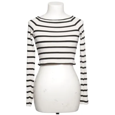 Crop top (Wit, Zwart) van Bershka Elastaan, Polyester, Viscose