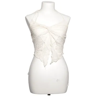 Halterneck top (Beige) fra Bershka Elastan, Polyester