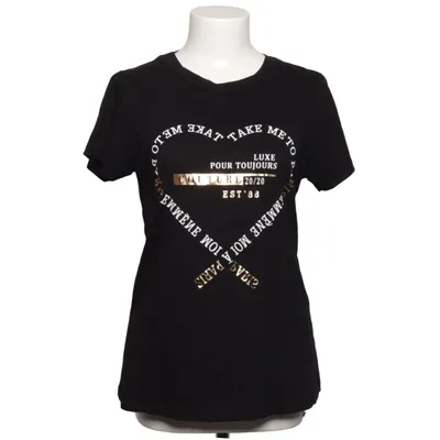 T-shirt (Zwart) van Just Me Katoen, Elastaan