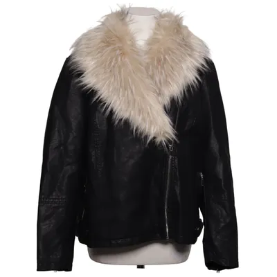 Bikerjacka (Svart) från New Look Curves Akryl, Bomull, Polyester, Polyuretan, Viskos