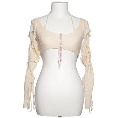 Crop top (Beige) from Oh Polly Elastane, Polyester