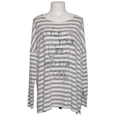 Long sleeve T-shirt (Gray, White) from Canda Premium Elastane, Polyester, Viscose