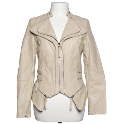Biker jacket (Beige) from GiorGia Faux leather, Polyester
