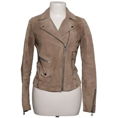 Biker jacket (Beige, Gray) from Review Leather, Polyester