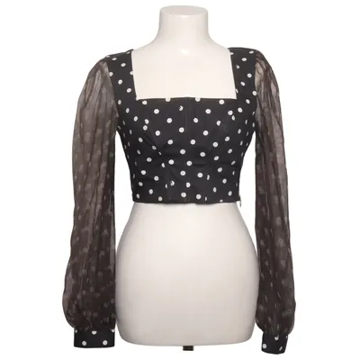 Crop top (Zwart, Wit) van STAUD Katoen, Elastaan, Polyester