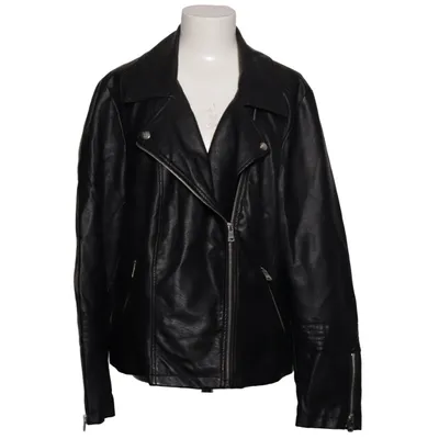 Biker jacket (Black) from ONLY Carmakoma Polyurethane, Viscose