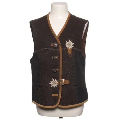 Gilet (Marron, Gris) de Julius Lang Acétate, Laine d'alpaga