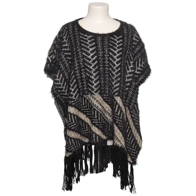 Poncho (Black, Beige) from MissKoo Polyamide, Wool