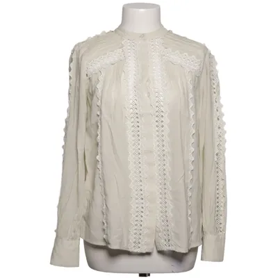 Bluse (Beige, Hvid) fra Reiss Bomuld, Polyester, Viscose