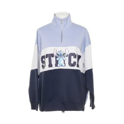 Collegetröja (Blå, Vit, Grå) från Disney Stitch Bomull, Polyester