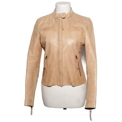 Leather jacket (Beige) from ESPRIT Cotton, Leather